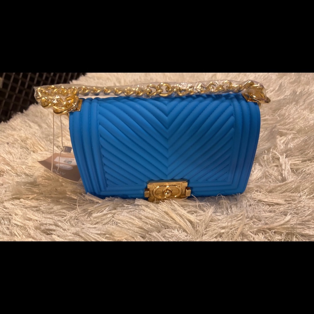Blue hand bag